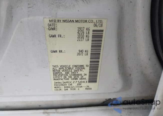 1N4AL3AP0JC275043: 43468211