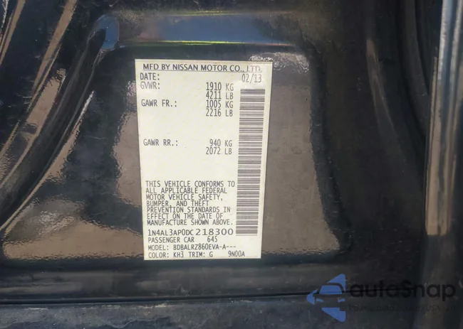 1N4AL3AP0DC218300: 43468229