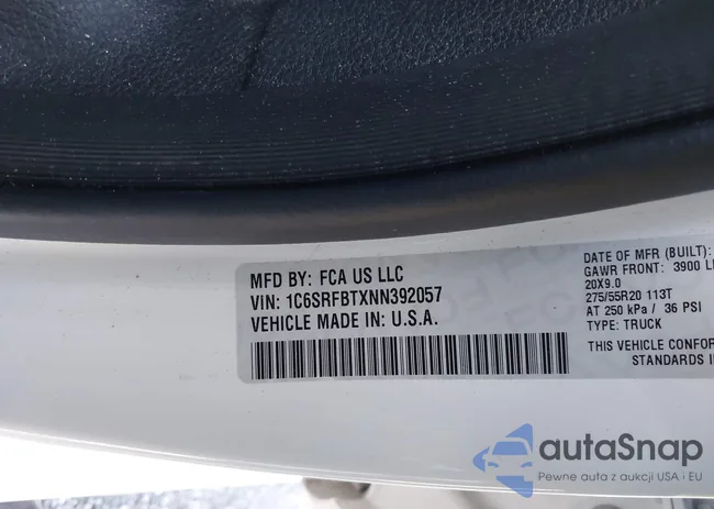 1C6SRFBTXNN392057: 43468280