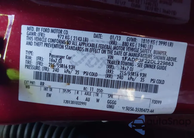 1FADP3F22DL229863: 43468327