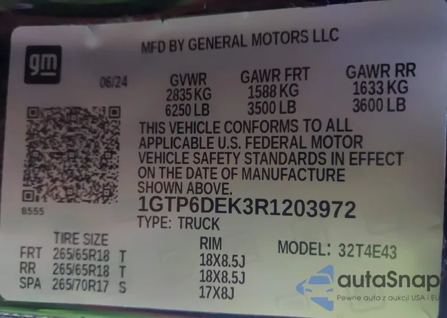 1GTP6DEK3R1203972: 43468423