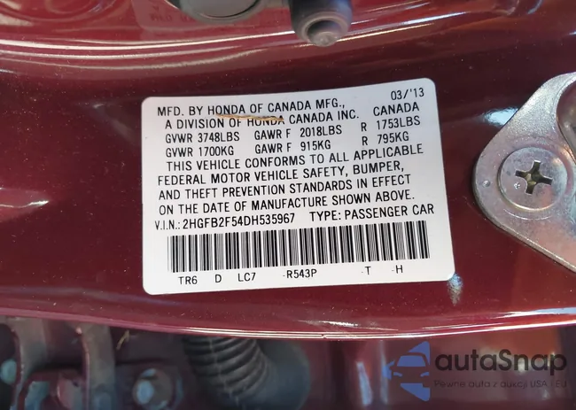 2HGFB2F54DH535967: 43469481