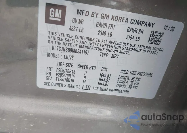 KL7CJNSB9MB341197: 43469650