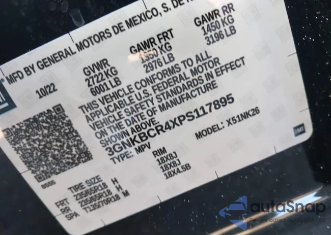 3GNKBCR4XPS117895: 43469731