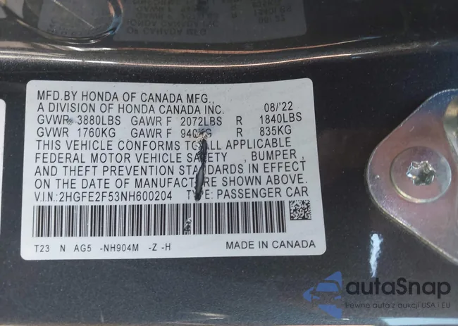 2HGFE2F53NH600204: 43469767