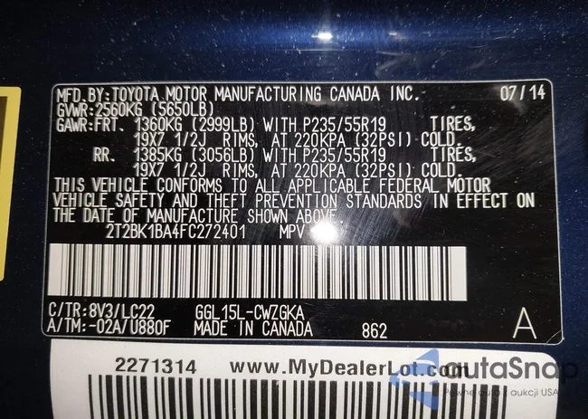 2T2BK1BA4FC272401: 43469794