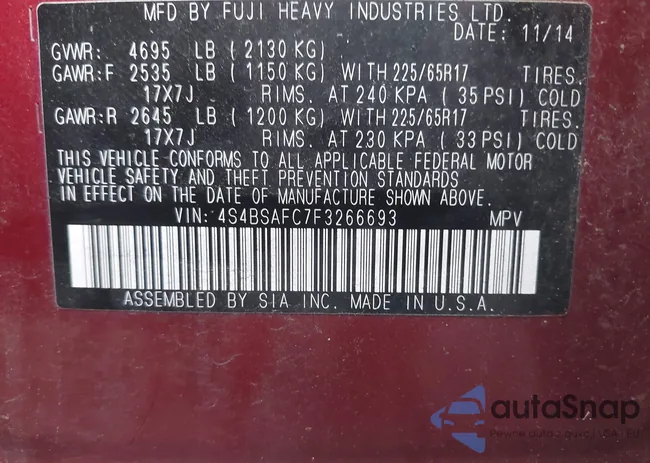 4S4BSAFC7F3266693: 43469804