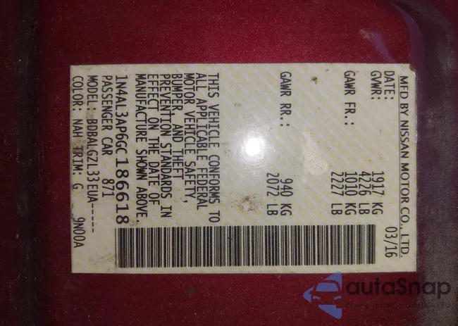 1N4AL3AP6GC186618: 43469890