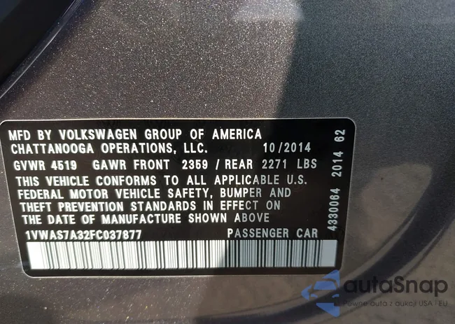 1VWAS7A32FC037877: 43469906