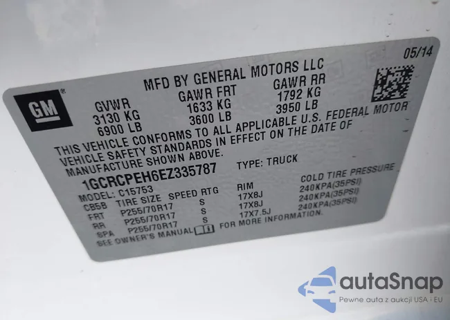 1GCRCPEH6EZ335787: 43469077