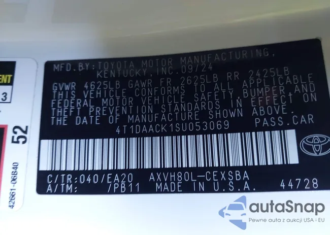 4T1DAACK1SU053069: 43469137