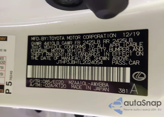 JTHP3JBH1L2024054: 43469180