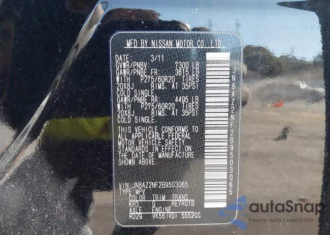 JN8AZ2NF2B9503065: 43469241