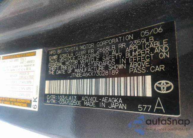 JTNBE46KX73028189: 43469247