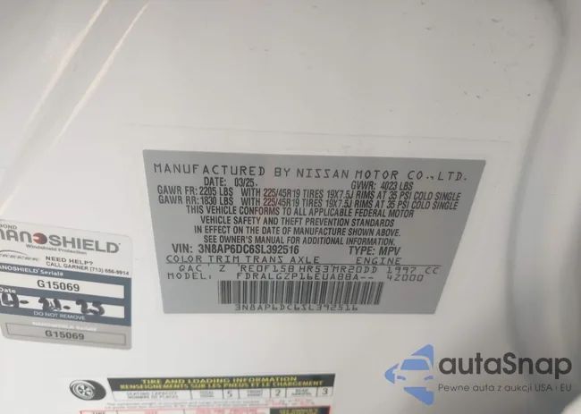 3N8AP6DC6SL392516: 43469335