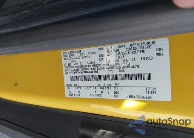 1FTYR3XM6KKA38696: 43469361