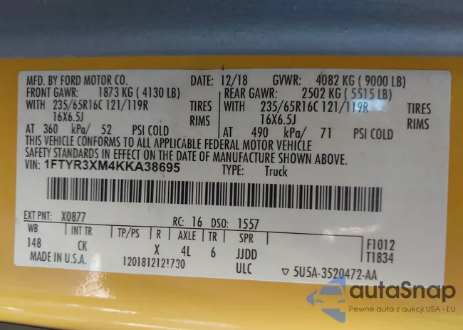 1FTYR3XM4KKA38695: 43469363