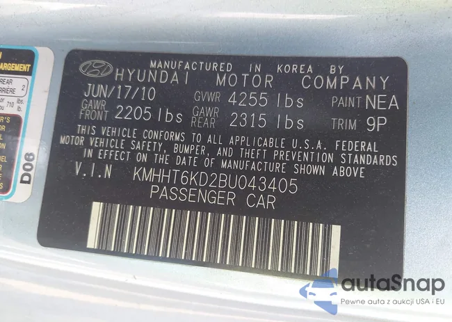 KMHHT6KD2BU043405: 43469433