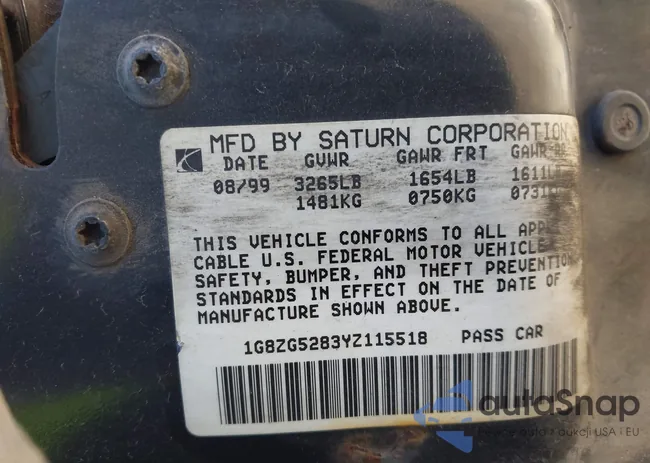 1G8ZG5283YZ115518: 43470683