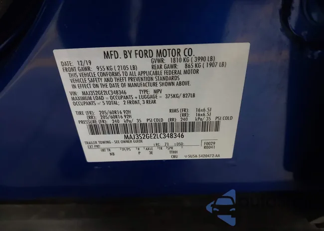 MAJ3S2GE2LC348346: 43470689