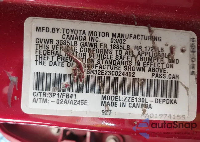 2T1BR32E23C024402: 43470734