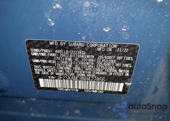 JF2SKAMC9NH422856: 43470773