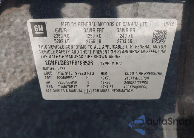 2GNFLDE31F6198526: 43470931