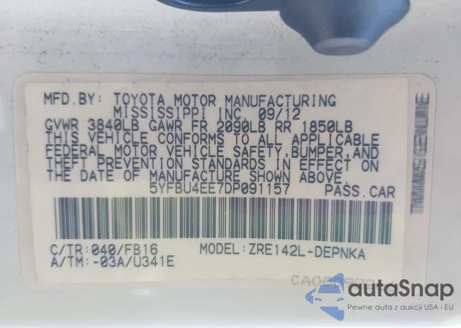 5YFBU4EE7DP091157: 43471057