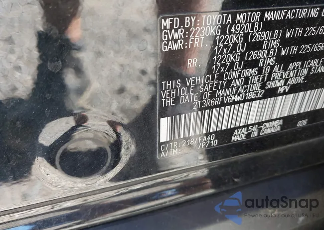 2T3R6RFV6MW018632: 43470096