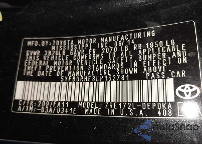 5YFBURHE8EP162781: 43470321