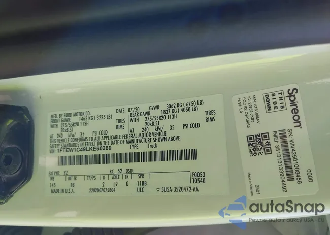 1FTEW1C49LKE60260: 43470345