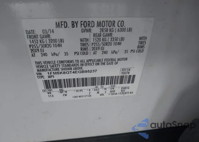 1FM5K8GT4EGB95237: 43470354