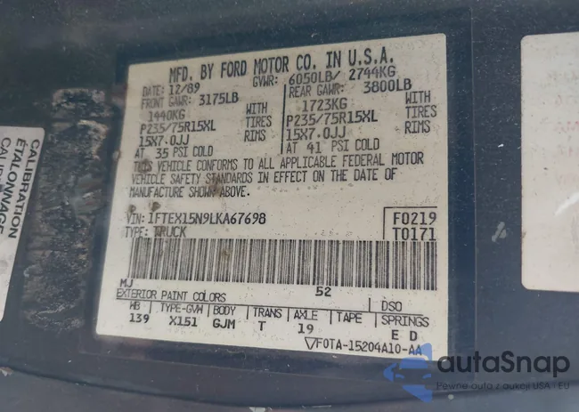 1FTEX15N9LKA67698: 43471653