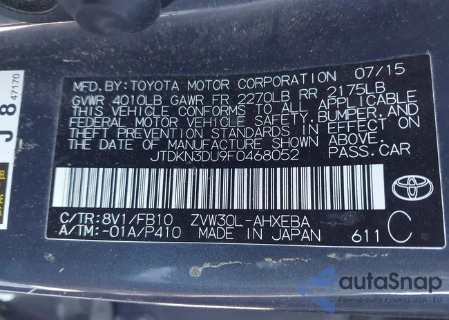 JTDKN3DU9F0468052: 43471716