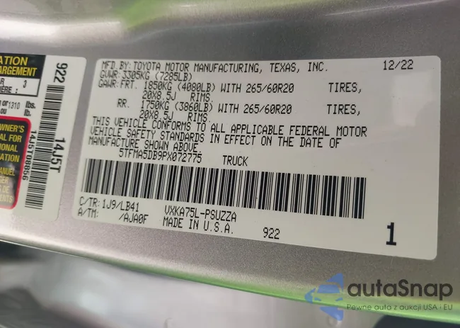 5TFMA5DB9PX072775: 43471981