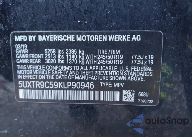 5UXTR9C59KLP90946: 43471094