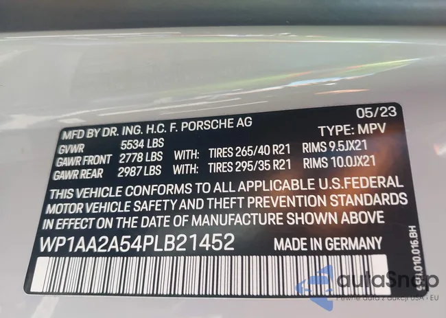 WP1AA2A54PLB21452: 43471325