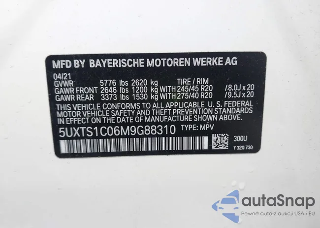 5UXTS1C06M9G88310: 43471453