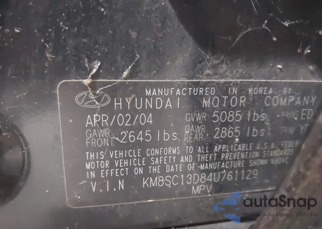 KM8SC13D84U761129: 43472608