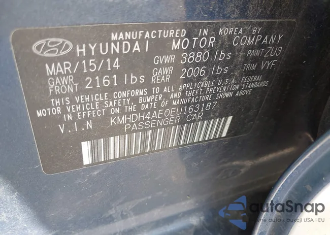 KMHDH4AE0EU163187: 43472754