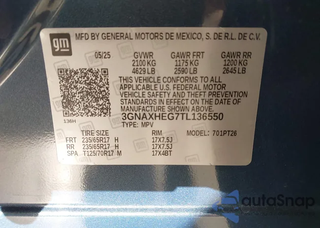 3GNAXHEG7TL136550: 43472845