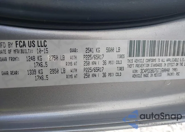 3C4PDDBG7GT160040: 43472870