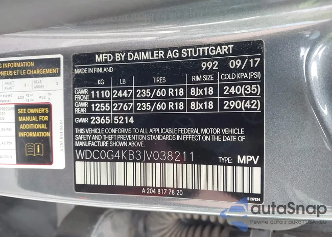 WDC0G4KB3JV038211: 43473053