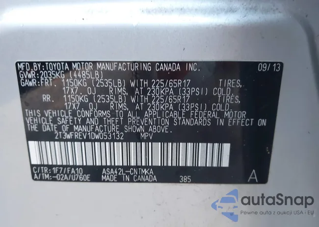 2T3WFREV1DW053132: 43473060