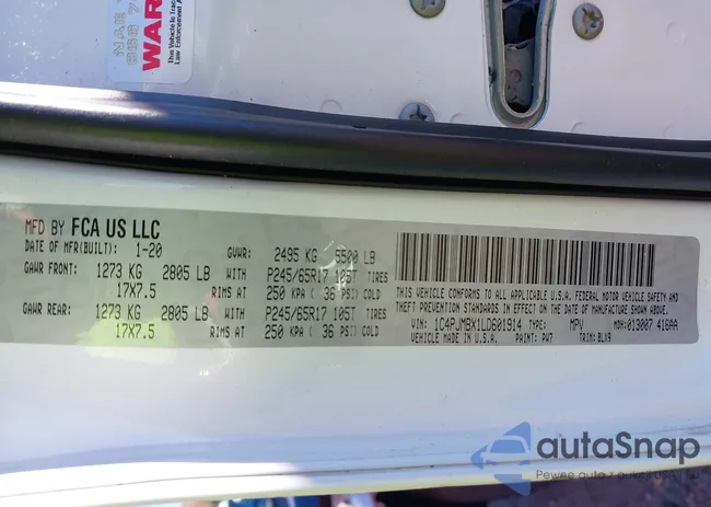 1C4PJMBX1LD601914: 43472134