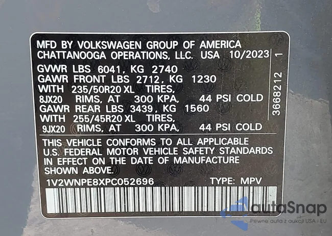 1V2WNPE8XPC052696: 43472152