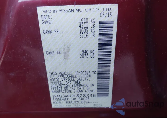 1N4AL3AP1FN878336: 43472262