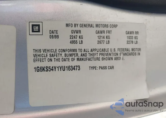 1G6KS54Y1YU163473: 43473540