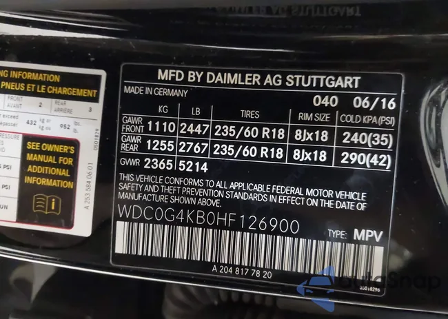 WDC0G4KB0HF126900: 43473550