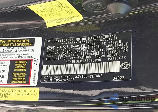 4T4BF3EK5BR195898: 43473729